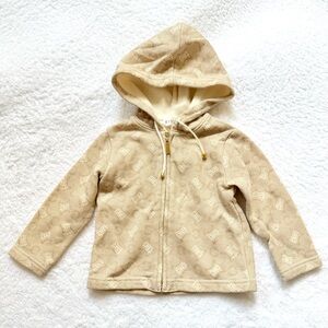 Celine Baby Infant 12-18m Zip Up Hoodie Macadam Beige Unisex Boys Girls Cotton